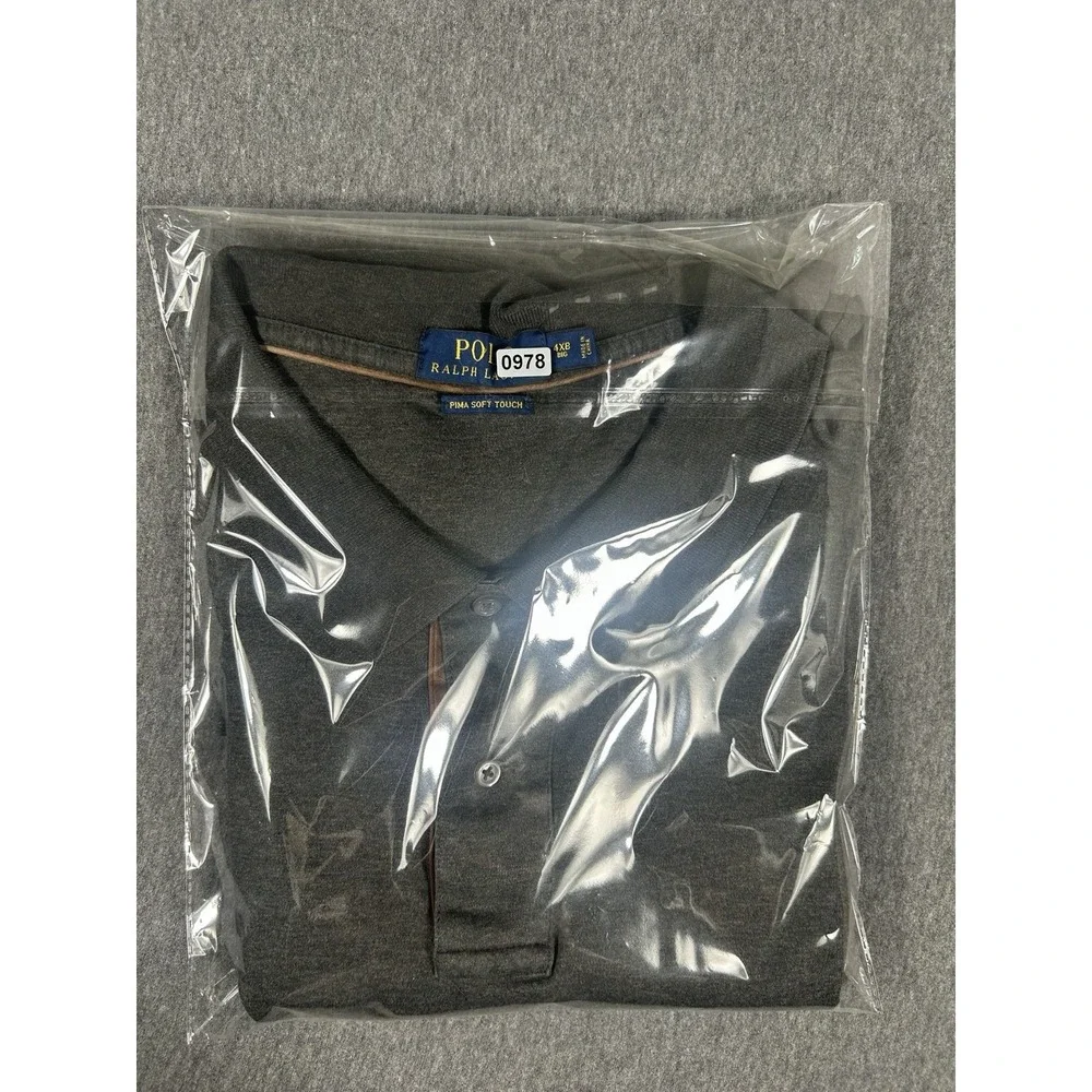 Polo Ralph‎ Lauren Long Sleeve Polo Shirt Men XL Classic Fit Gray Flesh Pony 4XB